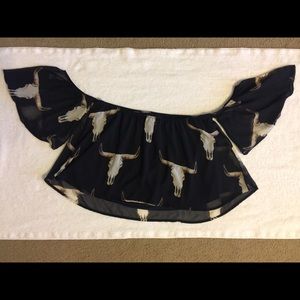 Cow skull print top